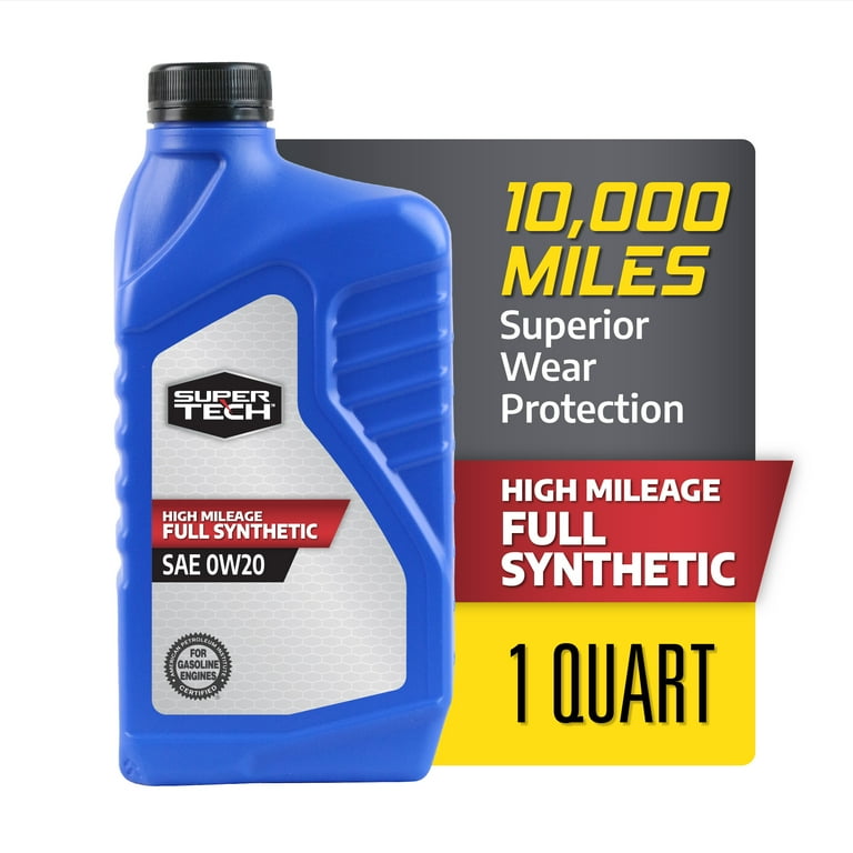 Super Tech High Mileage Full Synthetic SAE 0W-20 Motor Oil 1 Quart