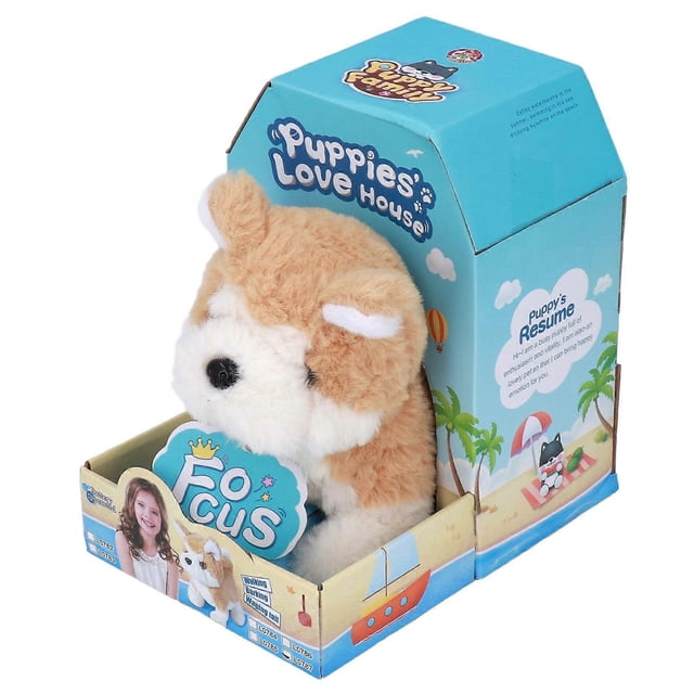 Electric Akita Dog Toy Walking Barking Soft Snuggly Fur Lifelike Stuffed Animal Plush Dog for Holiday Gifts Toys