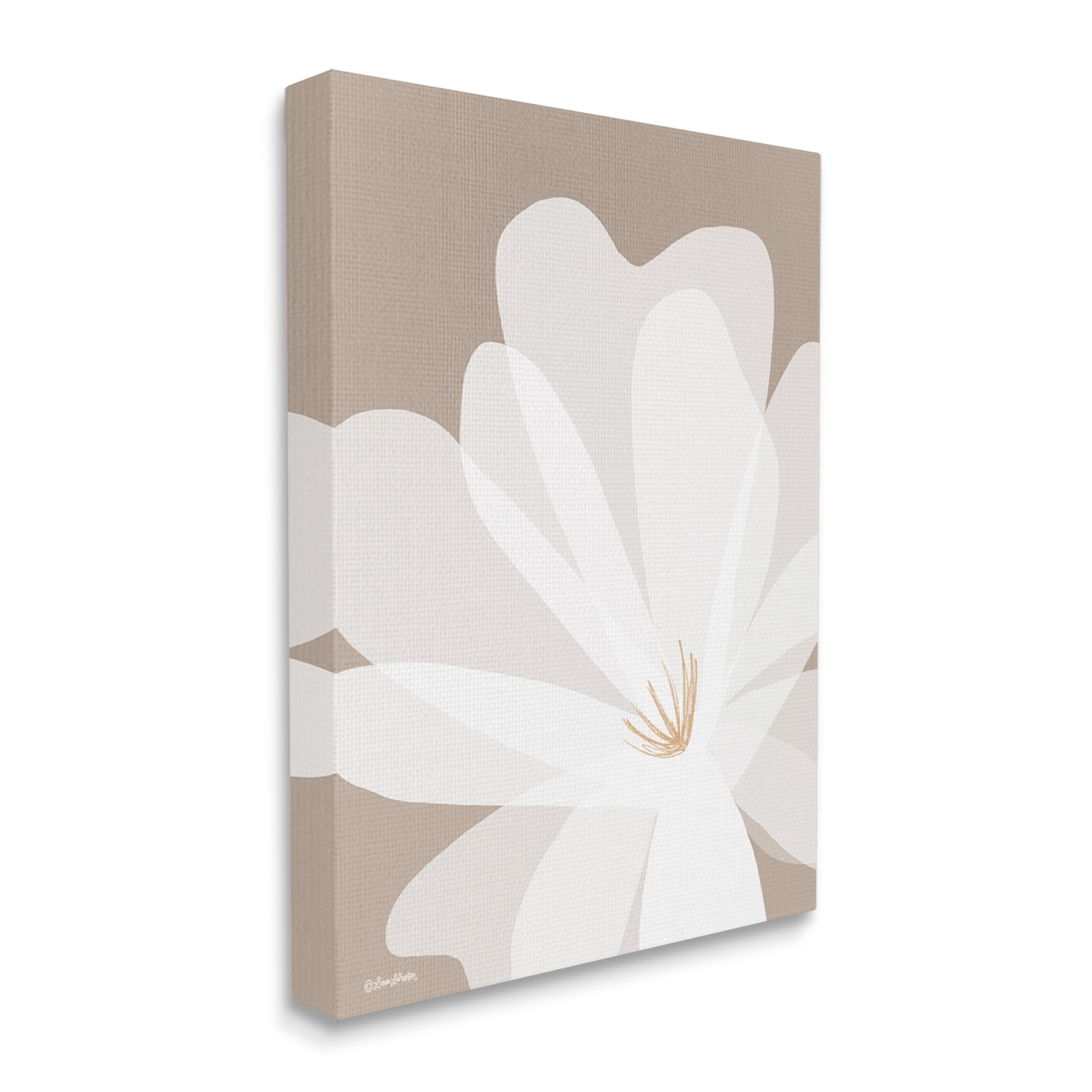 Stupell Industries Beige & White Lily Botanical & Floral Painting Gallery Wrapped Canvas Art Print Wall Art, 30 x 40