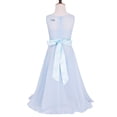 thumbnail image 4 of YEAHDOR Kids Girls Lace Chiffon Flower Girl Dress Wedding Prom Dance Ball Gown Party Maxi Dress Sky Blue 9, 4 of 6