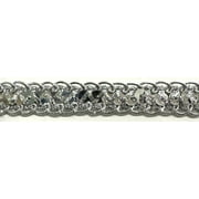 1/2 1 Row Non-Stretch Metallic Sequins Trimming - 6 Yards! - Color Silver