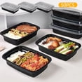 thumbnail image 5 of 50 Sets Rectangular Lunch Boxes with Lids – 8.4x5.7x2.2 Inches,Clearance! Reusable & Leakproof Plastic Food Containers, Microwave & Freezer Safe, Sturdy and Durable for Meal Prep, Take-Out, and School, 5 of 5
