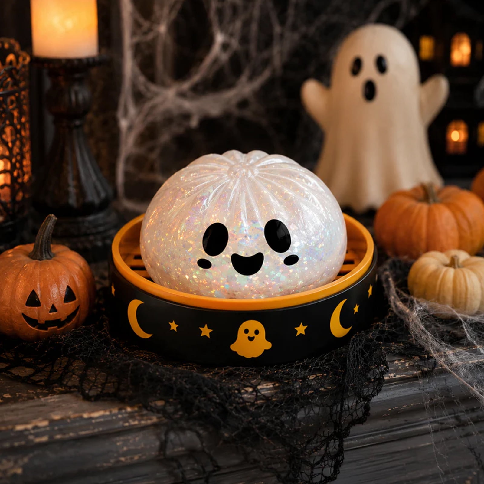 Halloween Dumpling Squishy Mystery Blind Box Halloween Spooky Ghost Dumpling Squishies Toys squishy dumpling Stretchy Clear Gel Squishy Dumpling Surprise Holiday Toy Gift for Kids and Adults,4pcs