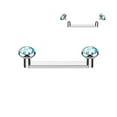 thumbnail image 2 of 16G Titanium Flat Surface Barbell Bezel Crystal Staple Surface Piercing Jewelry Sold Each, 2 of 4
