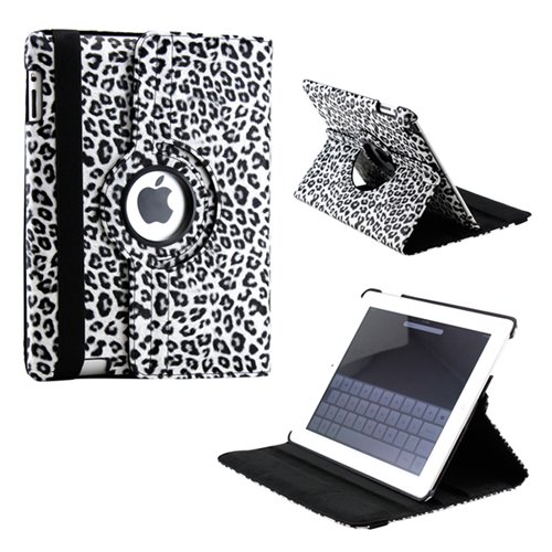 360 Degree Rotating Dual Layer PU Leather case with smart Cover function Swivel Stand for iPad 2