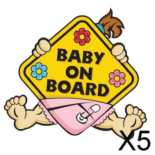 Colaxi 3-6pack Baby on Board Warning Sign Car Decal Vinyl Warning Sticker 5 Pcs