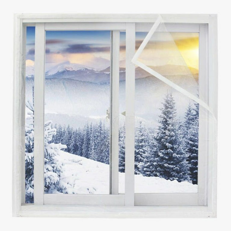 Window Insulator Kit Highly Transparent EVA Insulating Film for Patio Door  Weatherproofing Window Insulation Film with Hook & Loop Tape, 80x135cm -  White 