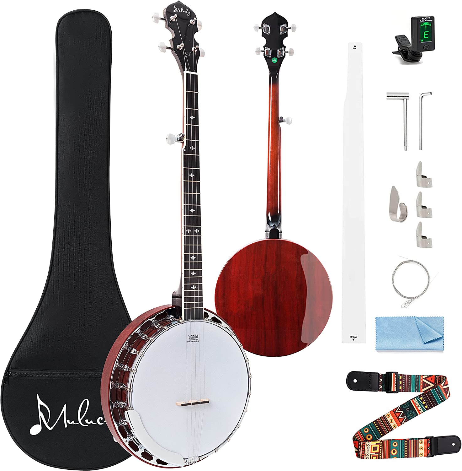 FSXUOLIPI 5 String Banjo Large Size with 24 Brackets with Remo Head