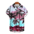 thumbnail image 4 of LMOIPLI Men's Hawaiian Shirts Short Sleeve Casual Floral Button Down Tropical Shirt Summer Holiday Beach Hawaii Shirts Light Blue XXXXXL, 4 of 6