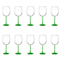 10 ARC Cachet White Wine Glasses Set, 19 oz. - Barware, Sturdy, Vibrant - Green