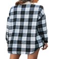 thumbnail image 2 of Women Plaid Jacket Long Sleeve Turn-down Collar Button Closure Tops Outwear, 2 of 6