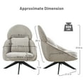 thumbnail image 4 of Furniliving Swivel Accent Chair with Pillow Corduroy Comfy Lounge Chair Lazy Chair for Living Room/Bedroom, Light Gray, 4 of 9