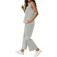 thumbnail image 4 of UVN Women Outfits Sets Summer 2 Piece Sets Casual Sweatsuits Sleeveless Tops and Pants Lounge Sets, 4 of 7