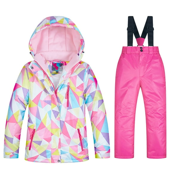 XYIJANI Kids Ski Jacket Pants Suits Boys Girls Ski Jacket Snow Jacket Pants Suits Windproof Winter Warm Hooded Snowsuit Toddler Ski Jacket Pants Set (M,9-10 Years)