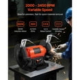 thumbnail image 2 of KFFKFF Bench Grinder, 8-inch Variable Speed Bench Grinder, 2000-3450RPM Table Grinders with 550W 5.0A Induction Motor, 2 of 9