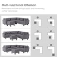 thumbnail image 5 of EUROCO 87" Sectional Sofa Free Combination Sectional Couch, 6-Seat L-Shaped Sofa Couch with 6 pillows, Storage Ottoman, and Ergonomic Armrests for Living Room,Apartment,G, 5 of 9