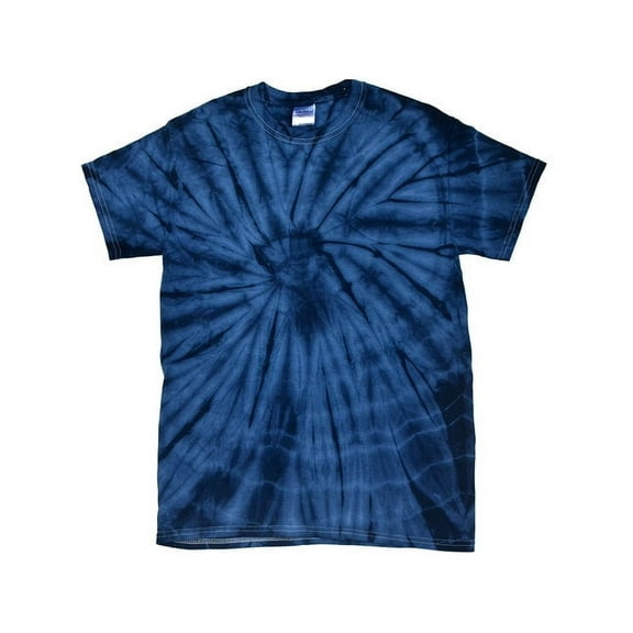 Colortone Mens Multi-Color Tie-Dyed T-Shirt, S, Spider_Navy