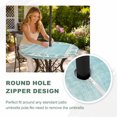 thumbnail image 4 of Round Outdoor Tablecloth with Umbrella Hole and Zipper, Teal Beach Coastal Tablecloth with Elastic Waterproof, Summer Nautical Starfish Shell Coral Vintage Patio Table Covers for 45" - 54" Tables, 4 of 9