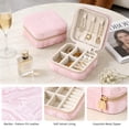 thumbnail image 4 of Casegrace Marble - Patterned Mini Travel Jewelry Box for Women Girl, PU Leather Gift Display Jewellery Storage Case, Organizer for Earrings, Rings, Necklaces, 4 of 5