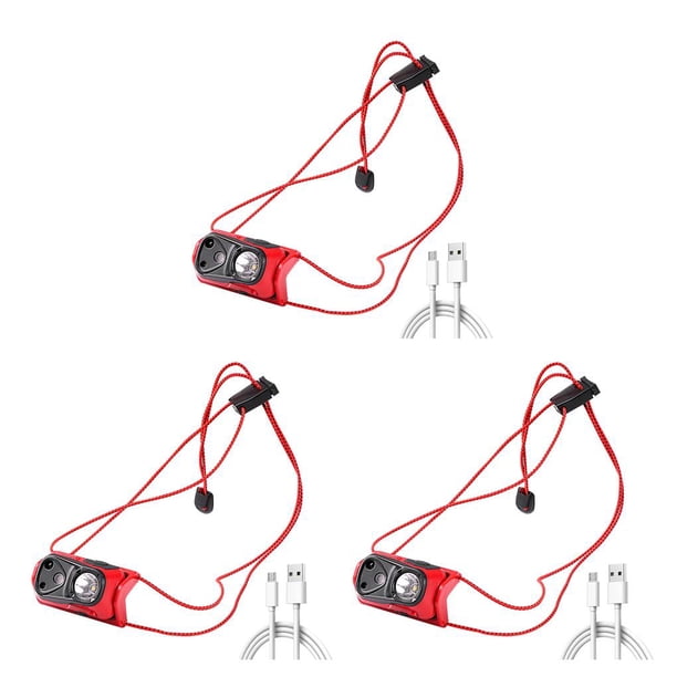 Wosthever 1 Juego de faros LED, luz con Sensor portátil profesional ajustable, accesorios de pesca al aire libre, linterna recargable Type1 NO1