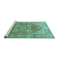 thumbnail image 2 of Ahgly Company Machine Washable Indoor Rectangle Persian Turquoise Blue Traditional Area Rugs, 5' x 7', 2 of 4