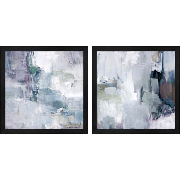 Great Art Now Blue Scenario by Lanie Loreth, 2 Piece Framed Art Set Each 13.25"W x 13.25H