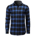 thumbnail image 2 of H2H Mens Casual Slim Fit Check Patterned Shirts Long Sleeve BLUEBLACK US XL/ASIA 2XL (CMTSTL144), 2 of 6