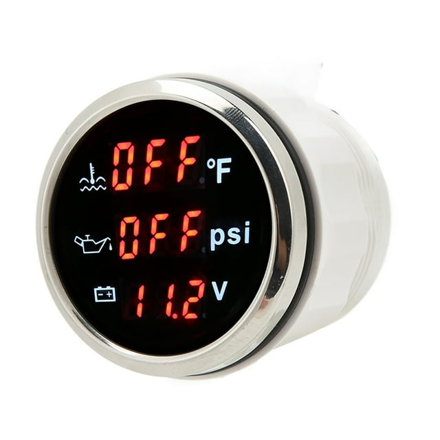 Voltage Pressure Meter, Reusable ABS Metal Fuel Level Gauge 3 in 1 for Yacht