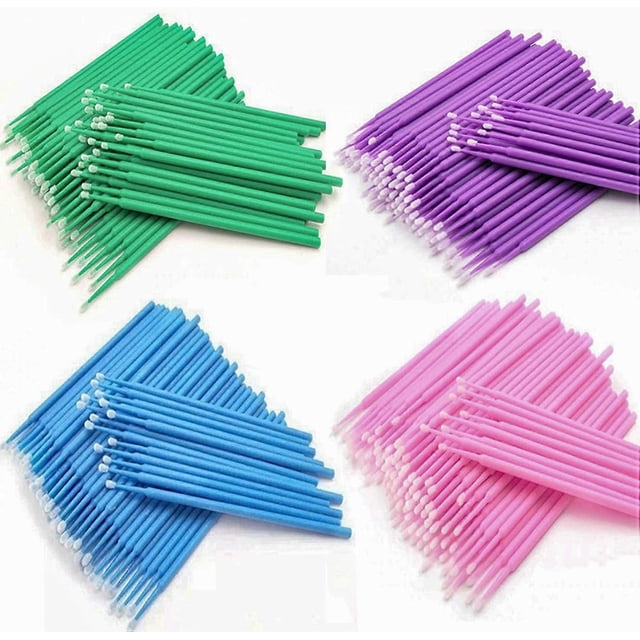 200pcs Micro Applicator Brushes, Disposable Eye Extension Brushes, Micro Make Up Mascara Brushes, Oral and Dental, Random Color