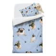 thumbnail image 2 of Pug and Footprints Duvet Cover and Pillowcase Set for Single Bedding, Bedroom Accessories for Kids Teens, 2 of 5