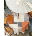thumbnail image 3 of Burnt Orange Grey Outdoor Tablecloth with Umbrella Hole, Oil Painting Modern Abstract Art Spillproof Waterproof Outdoor Table Cover, Patio Tablecloths for Party/Garden/Picnic, Round 54 inch, 3 of 9