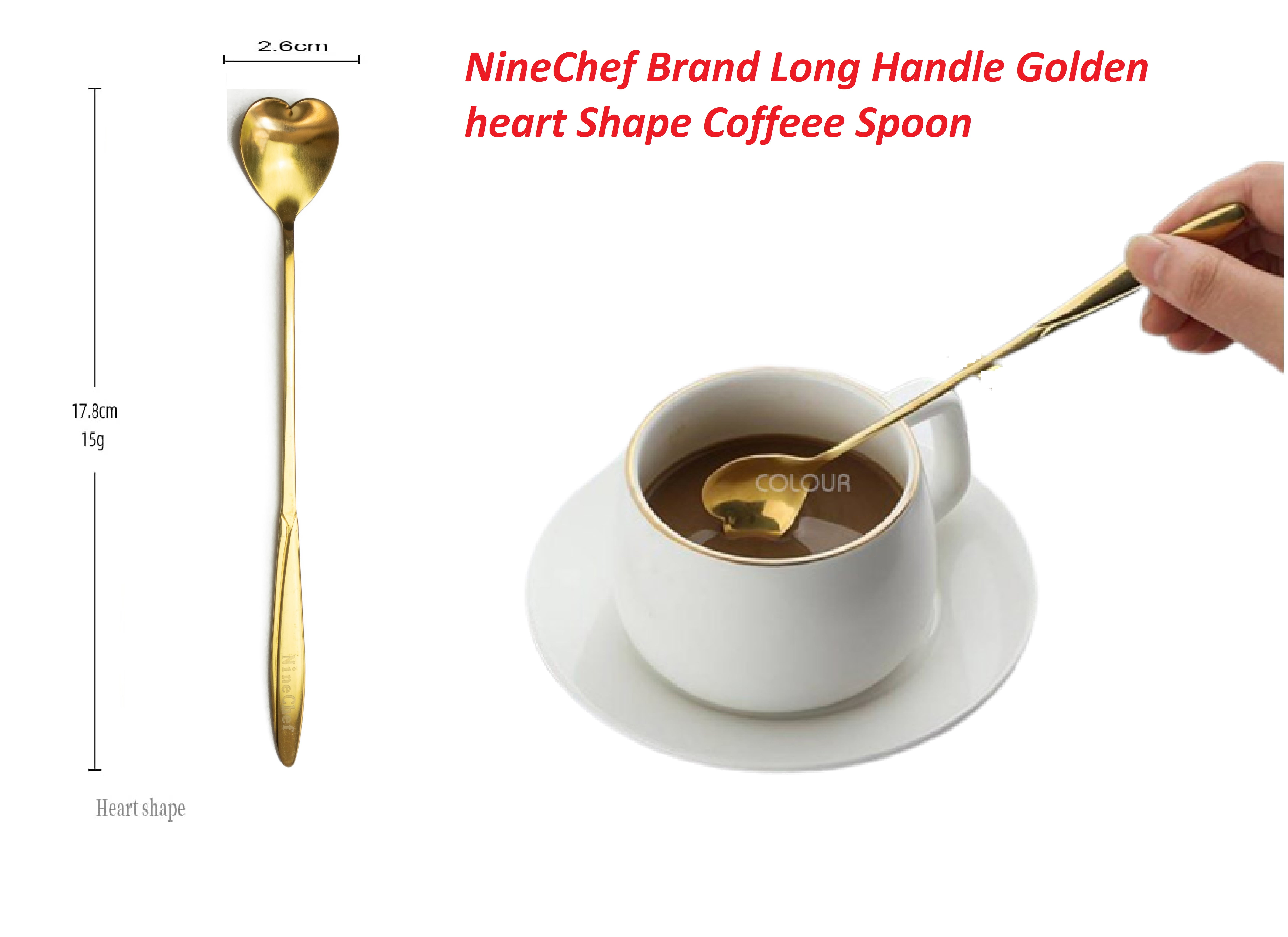 NineChef Bundle - JML Instant Noodle Artificial Spicy Hot Beef 3.92 Ounce (Pack of 400 ) Plus NineChef Brand Golden Heart Ice Tea Coffee Long Handel Spoon