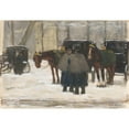 thumbnail image 2 of Floris Arntzenius 14x11 Gold Ornate Wood Frame and Double Matted Museum Art Print Titled - Cars and Carriers in the Snow (1874 - 1925), 2 of 4