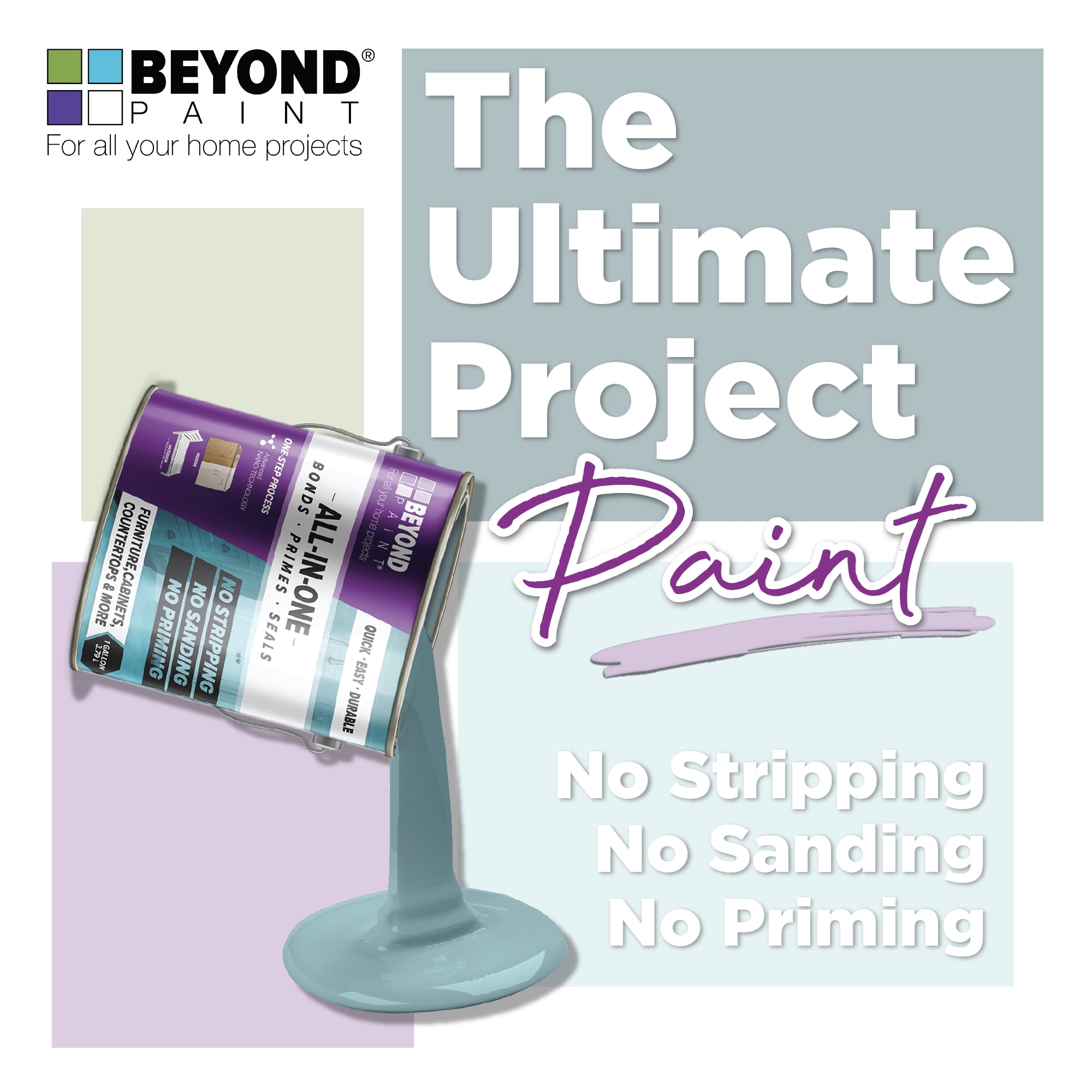 Beyond Paint for Cabinets, Countertops and Furniture, Matte Finish, 1 Quart, Bright White