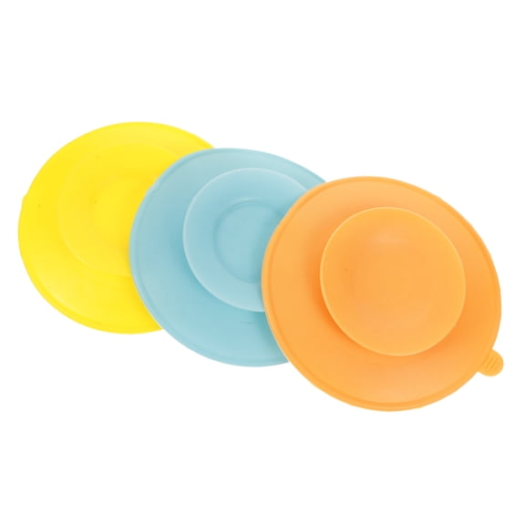 Supvox 3pcs Silicone Suction Bowl Dual Sided Pads for Tableware Stability Leak Proof Design for Dining Essentials