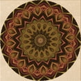 thumbnail image 1 of Ahgly Company Indoor Square Patterned Peru Brown Area Rugs, 7' Square, 1 of 1