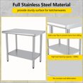thumbnail image 4 of EDTara Stainless Steel Prep Table, Commercial Workstation with Adjustable Undershelf for Restaurant, Hotel & Home Kitchens, 4 of 7