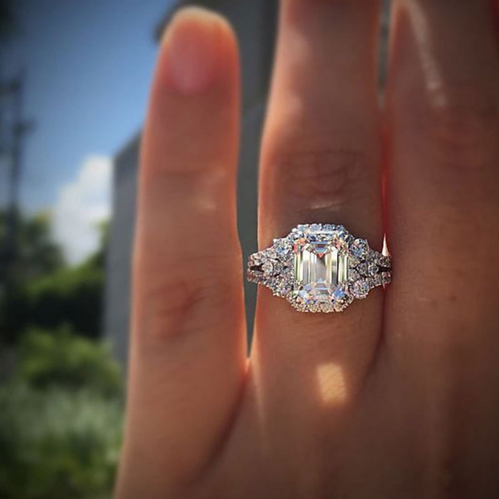 Women's Square Artificial Diamond Carat Shaped Ring