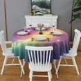 thumbnail image 2 of Colorful Tie Dye Nebula Pattern Round Tablecloth 60"x60",Wrinkle Wipeable Table Cloth for Kitchen Dining Room Picnic Patio Party, 2 of 6