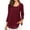 *Wine, variant on ClodeEU Women's 3/4 Length Sleeve Blouses,Round Neck Pleated,Sparkle Effect Double Layer Tunic Tops Wine,Womens Plus S