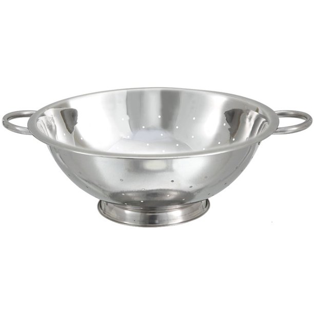 14 Qt. Colander, 16.5" Dia Bowl, Stainless Steel