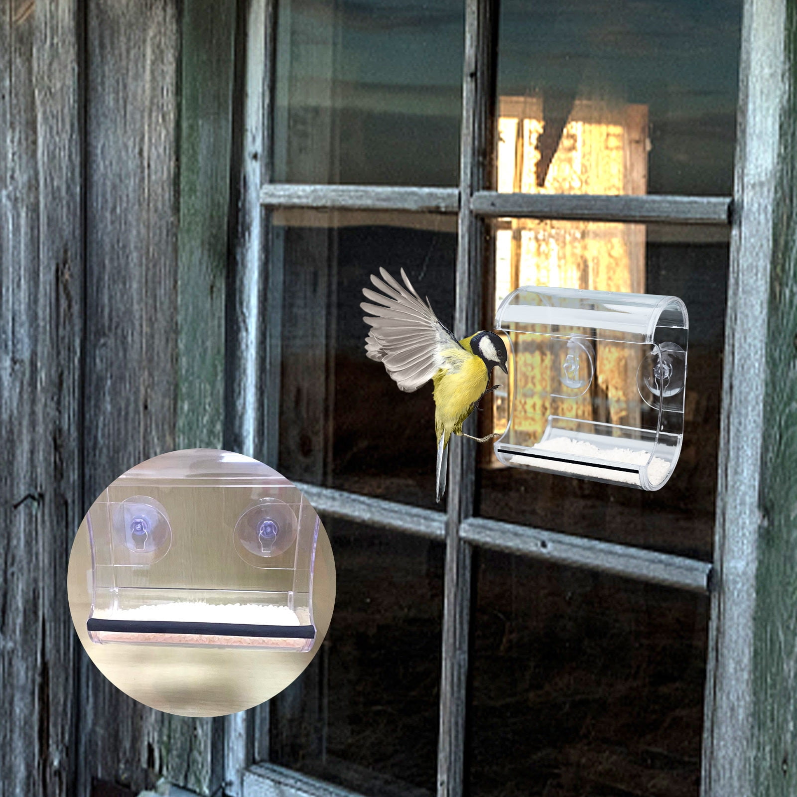 Mangeoire à Oiseaux En Acrylique Transparent Pour L'extérieur, Avec