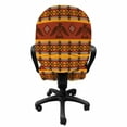 thumbnail image 3 of Tribal Office Chair Slipcover, Indigenous Tribal Style Eagles Traditional Elements, Protective Stretch Decorative Fabric Cover, Standard Size, Cinnamon Marigold Grey, by Ambesonne, 3 of 5