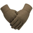 thumbnail image 2 of Skpblutn Glove for Men'S Solid Color With T-Ouch Screen Winter Knitted Warm Gloves Coffee One Size, 2 of 3