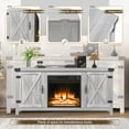 thumbnail image 4 of Homall Modern Farmhouse TV Stand Double Barn Door Fireplace TV Stand for TVs up to 65 inch,Grey Wash, 4 of 7
