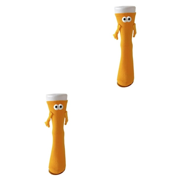 Calcetines de Valentín con dibujos de manos agarradas para amantes de la fiesta de año Nuevo Naranja