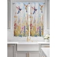 thumbnail image 4 of Spring Floral Bedroom Curtains 63 Inches length, Pastoral Rustic Hummingbird Botanical Window Treatment Curtain Drapes, Rod Pocket Curtain Panels for Living Room Kitchen, 42"x63", 2 Panels, 4 of 7