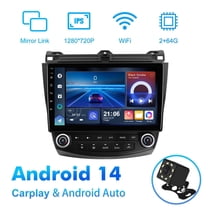 2 64G Android 14 Car radio for Honda Accord 7th 2003-2007 Multimedia Stereo Wireless Carplay Android Auto Navigation GPS WIFI Mirror link Camera FM BT