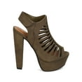 thumbnail image 2 of Speed Limit 98 FD22 Women Leatherette Peep Toe Caged Platform Chunky Heel Sandal, 2 of 5