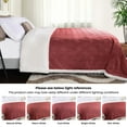 thumbnail image 6 of BNM Fleece Sherpa Reversible Lattice Blanket, King, Poppy Red, 6 of 8